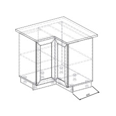 Корпус кухні Аліна Mebel Service, темна, кутНиз 90