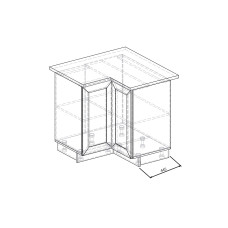 Корпус кухні Роял Mebel Service, горіх, кутНиз 2 дв