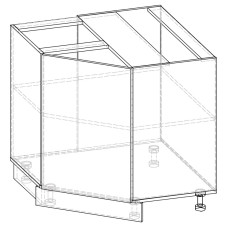 Корпус кухні Грета Mebel Service, грената/антрацит,  КутНиз 1Дв
